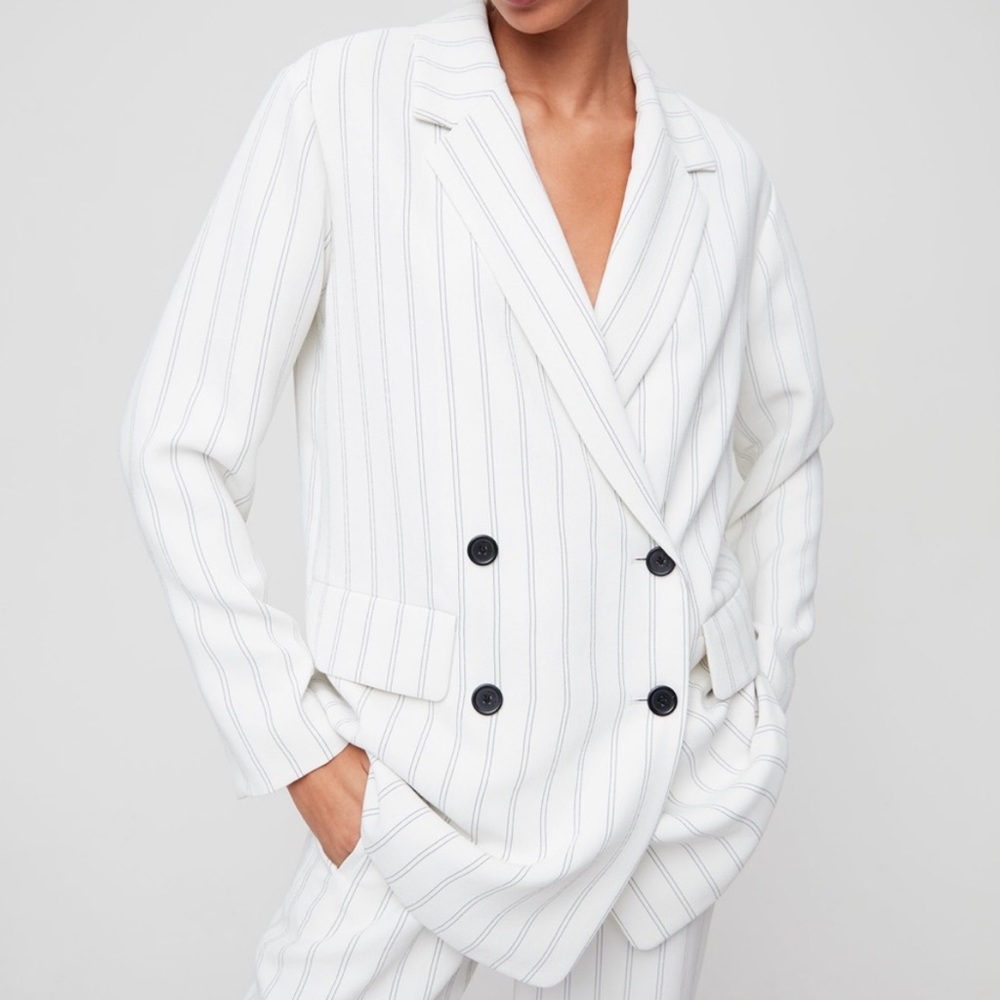 ARITZIA White Striped Blazer